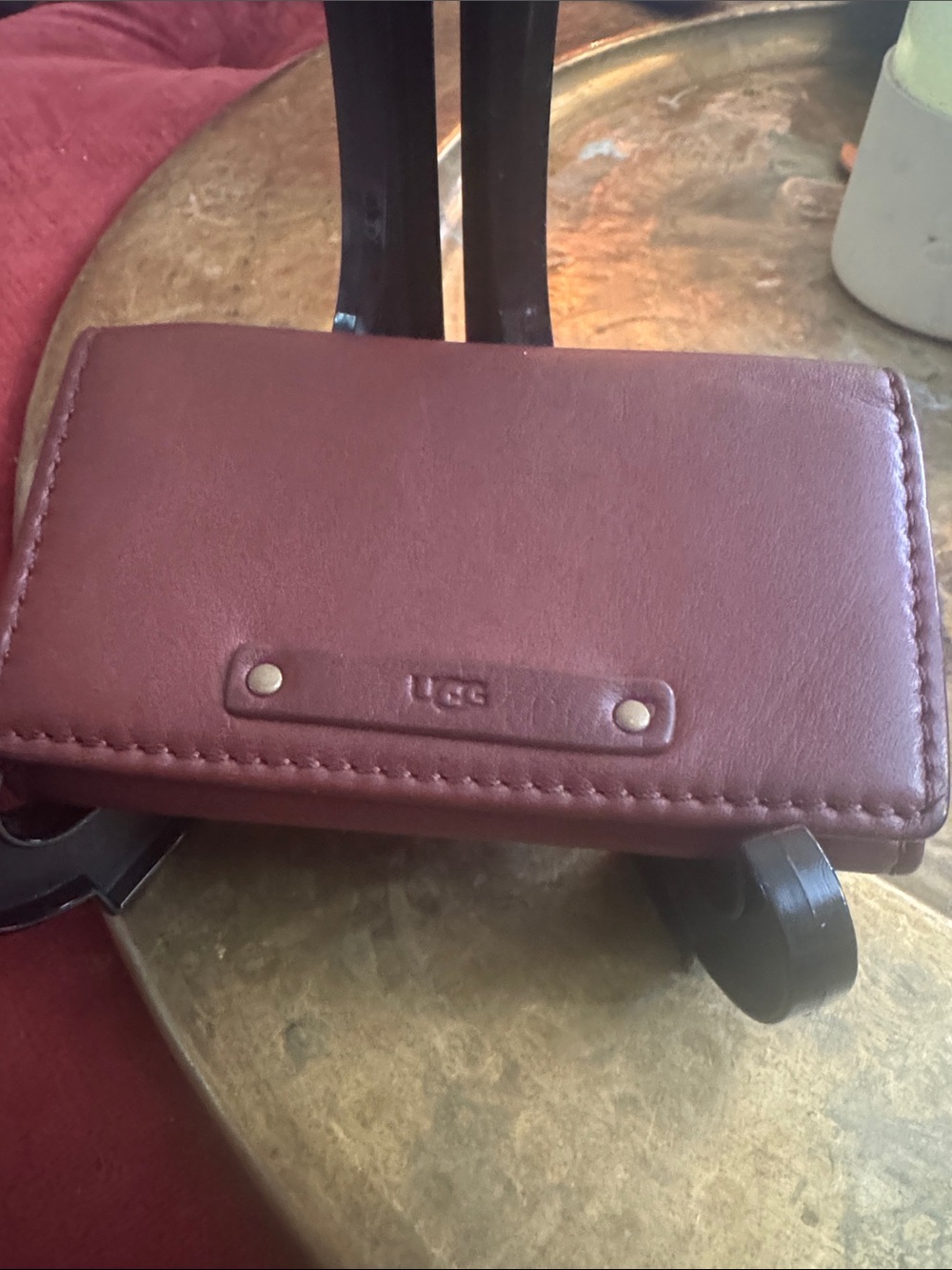 UGG Brown Leather Key & Card Pouch